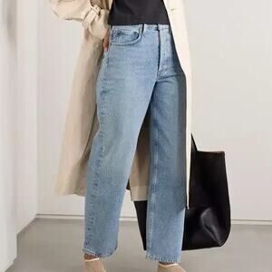 Agolde Jeans Womens Size 25 Blue Denim Button Fly High Rise Straight Leg